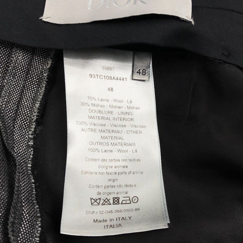 Dior Homme - Wool Mohair Tapered Slacks With A Front Cutout - 48 - Gray - Men's