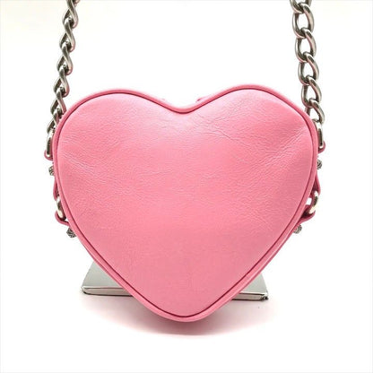 Balenciaga le Cagole Heart Leather Mini Shoulder Bag Pink