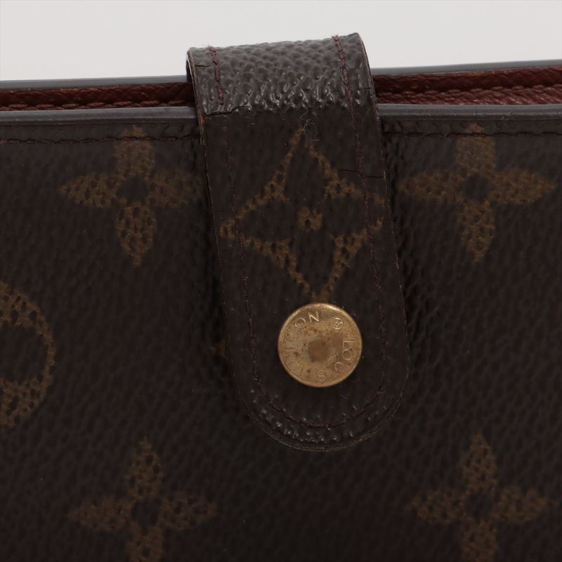 Louis Vuitton Monogram Compact Zip Fold Wallet M61667 Brown Made In France
