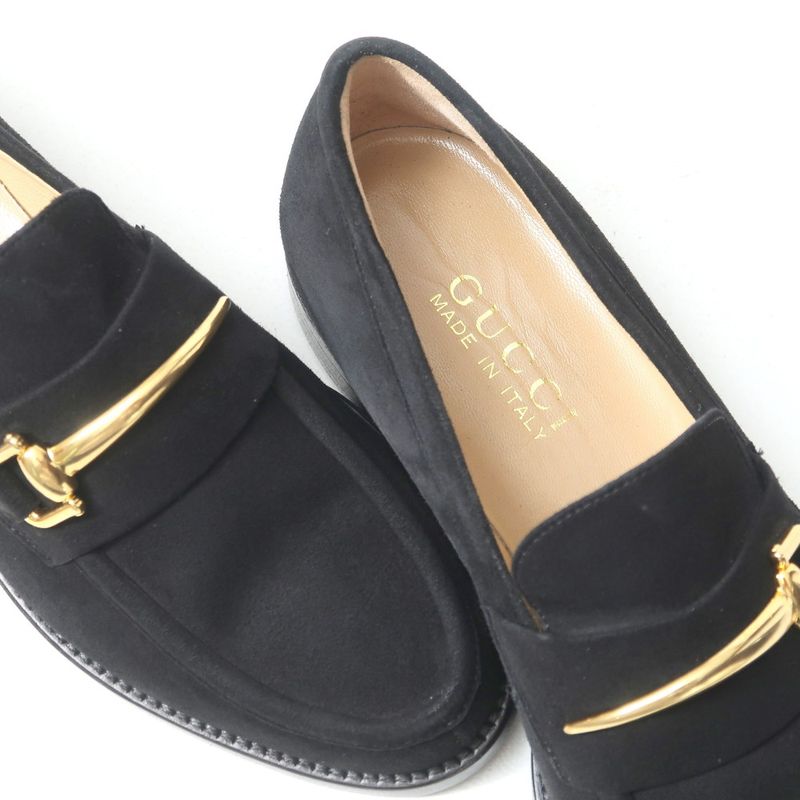 Gucci Loafers Size 4 1 2 B Horsebit Suede Leather Shoes 20250624 Ra5231