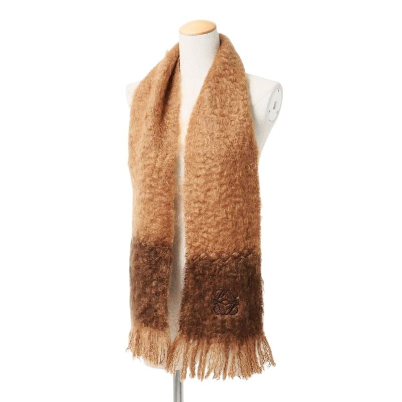 Loewe Scarf Anagram Logo Embroidery Shawl Fur Mohair