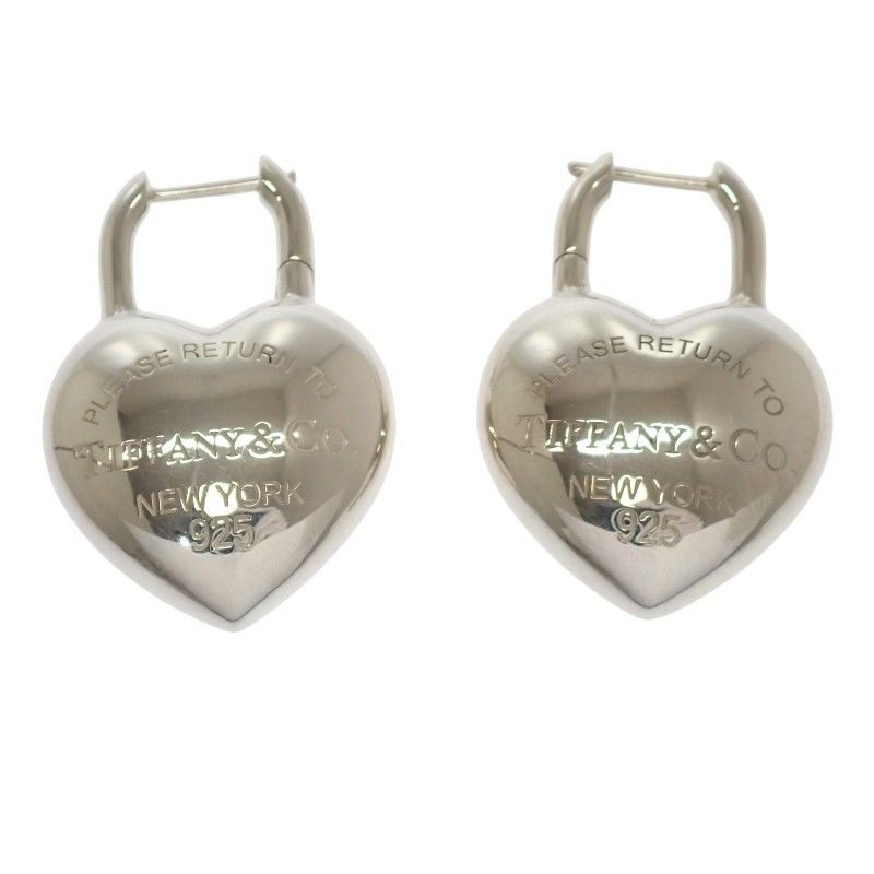Tiffany & Co Full Heart Earrings 925 Sterling Silver Return to Drop Large