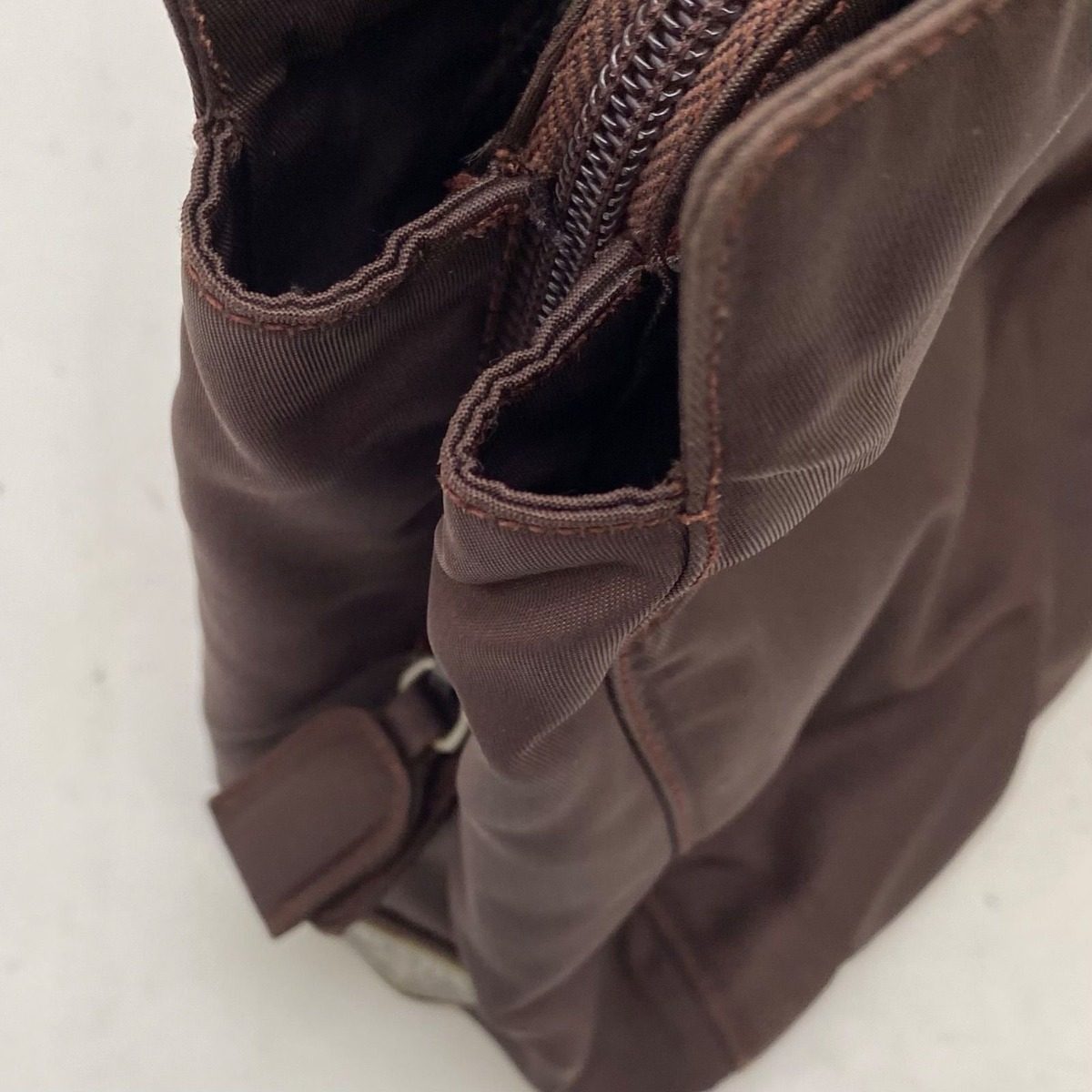 Prada Tessuto Nylon Hand Tote Brown — view 11