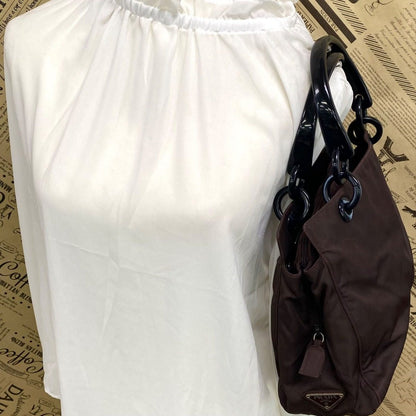 Prada Tessuto Nylon Hand Tote Brown — view 3