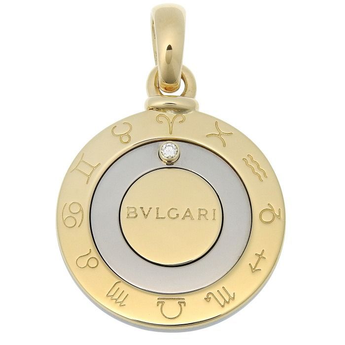 Bvlgari Bulgari Horoscope Leo Diamond Pendant Top 18K Yellow Gold SS 750 Yellow