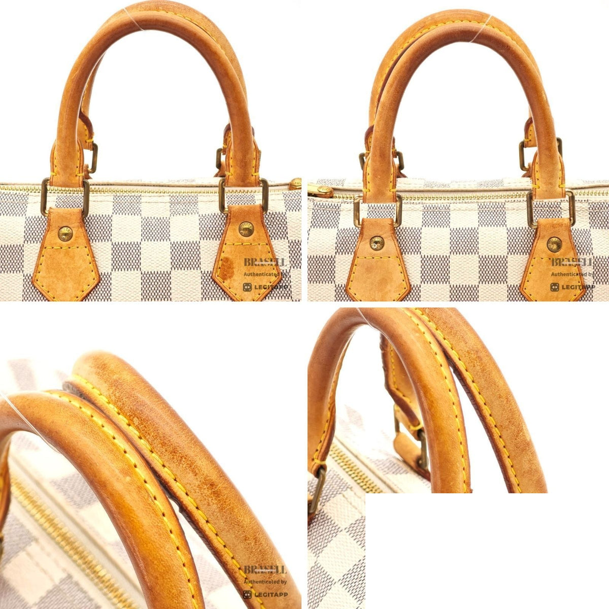 Louis Vuitton Azur Speedy 25 Mini Boston Bag Wide White — view 8