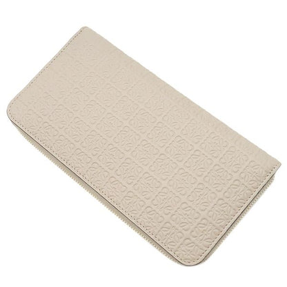 Loewe Long Wallet Repeat Zip Around Calfleather Light Oats Gold Hardware