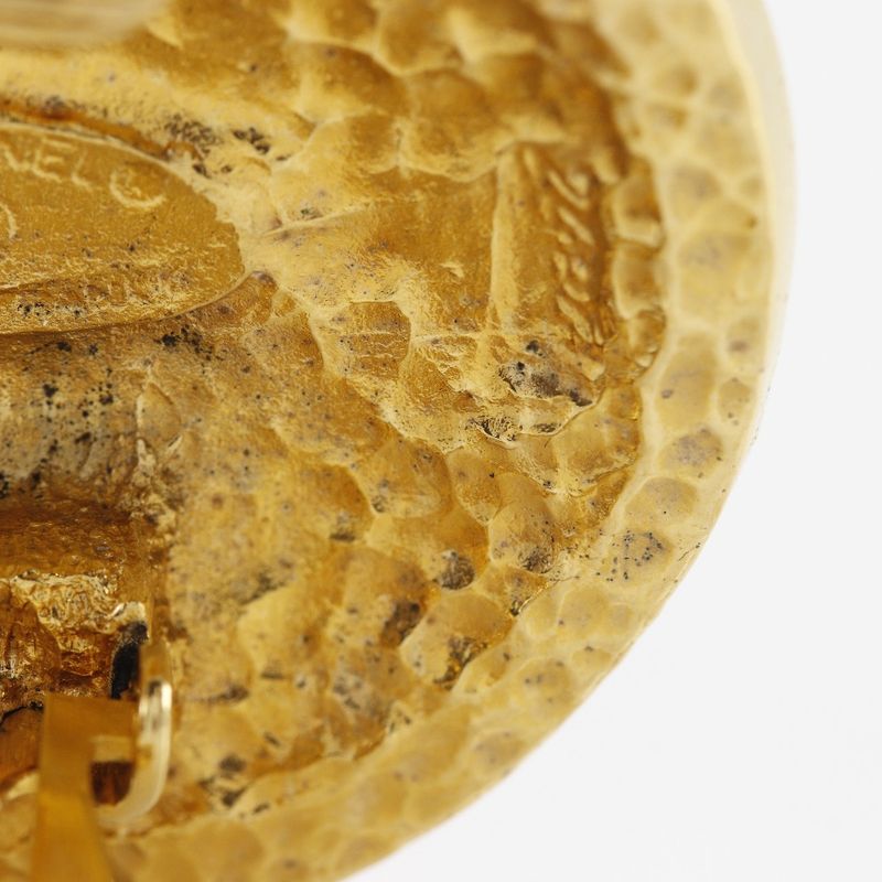 Chanel COCO MARK 31 RUE Cambon Vintage Gold Plated Ladies 26.0g Earrings