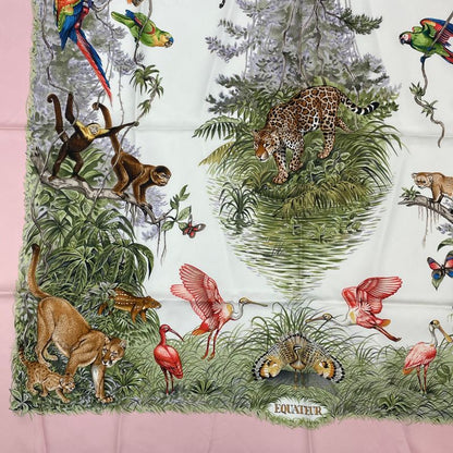 Hermes Scarf Carre 90 Equateur All-over Equatorial Silk Pink Multicolor