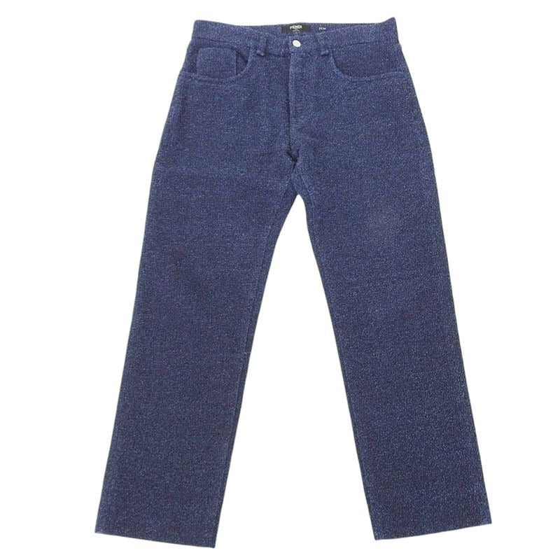 Fendi 2024 Item Tweed Back Logo Pockets Straight Pants 33 34 24 AW