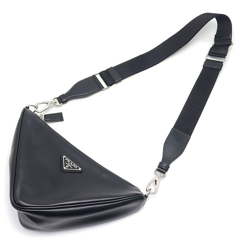 Prada Triangle Leather Shoulder Bag 2vh155 Black