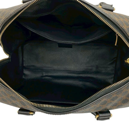 Celine Macadam Blason Vintage Triomphe Pattern Leather Handbag Mini Boston Bag