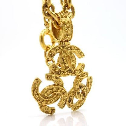 Chanel Necklace 94 A Triple Coco Mark Large Long Chain Vintage