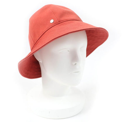 Hermes Serie Hardware 100% Cotton Canvas Hat Orange 57 Made In France Genuine
