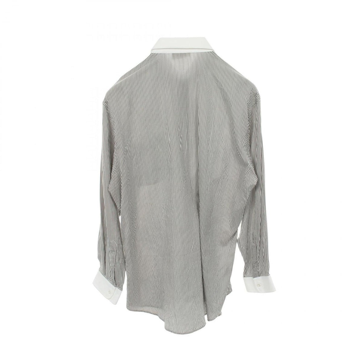 Celine Triomphe Embroidery Silk Cotton Shirt Gray White — view 2