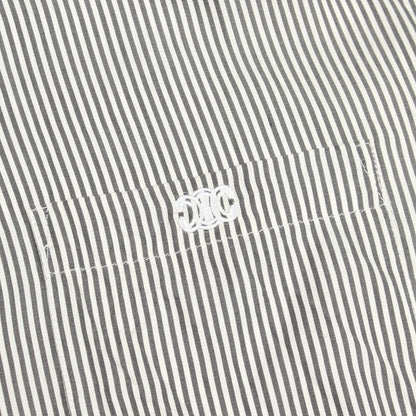 Celine Triomphe Embroidery Silk Cotton Shirt Gray White — view 6