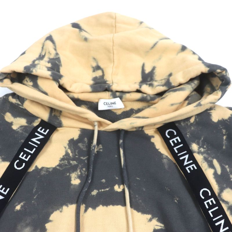 Celine 2y85a333u 100% Cotton Layered Design Tie-dye Pattern Pullover Hoodie