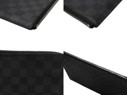 Louis Vuitton Pochette Jour GM Damier Graphite Black Gray Silver Clutch — view 7