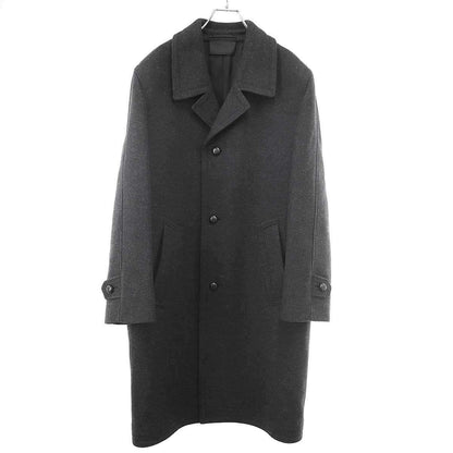 Prada Wool Cross Scot Gray 44 Coat