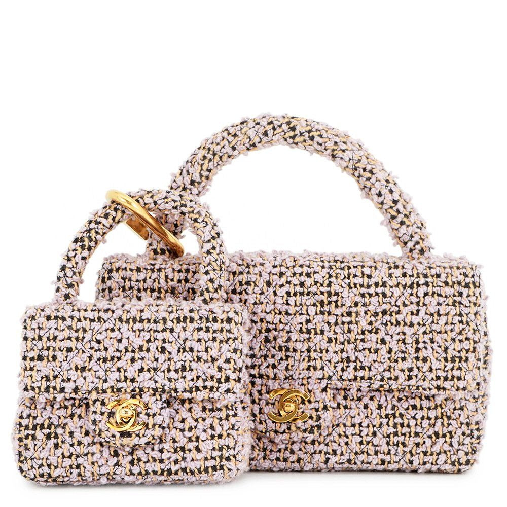 Chanel Handbag Parent Child Bag CC Logo Tweed