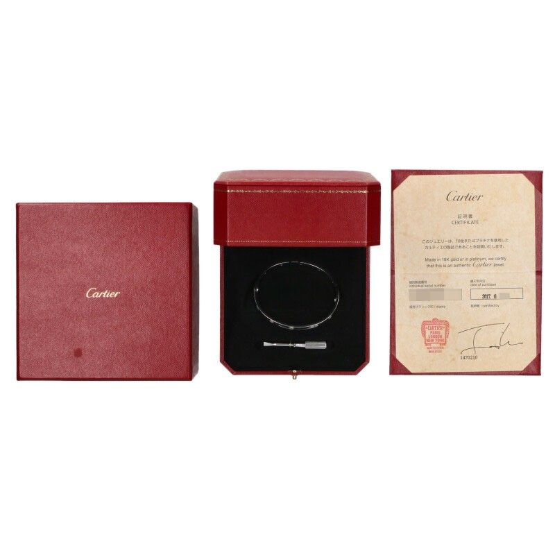 Cartier LOVE Bracelet Diamonds New Shape 18K White Gold Diamond Bracelet Men's