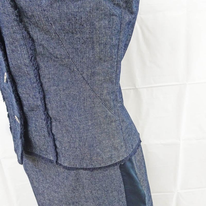 Chanel Setup Vest Gilet 38 Skirt 36 Denim Cotton Apparel Clothes Ladies
