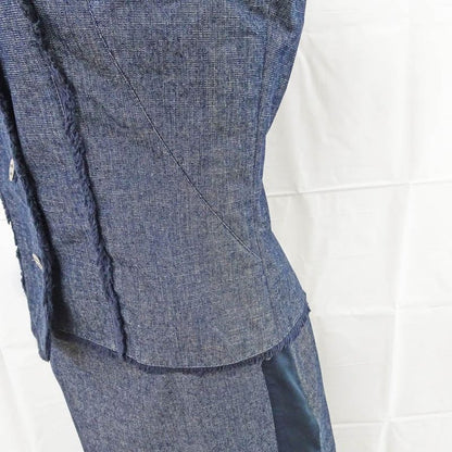 Chanel Setup Vest Gilet 38 Skirt 36 Denim Cotton Apparel Clothes Ladies