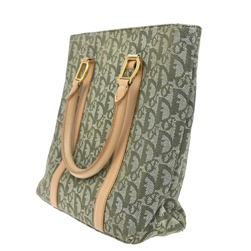 Christian DIOR Shoulder Tote Leather Canvas Leather 70kb031