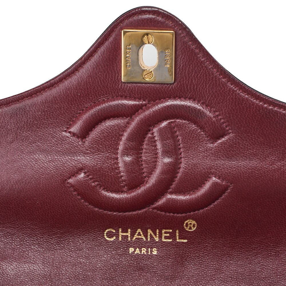 Chanel Mini Matelasse Turnlock Design Flap Chain Shoulder Bag Lamb Skin Navy