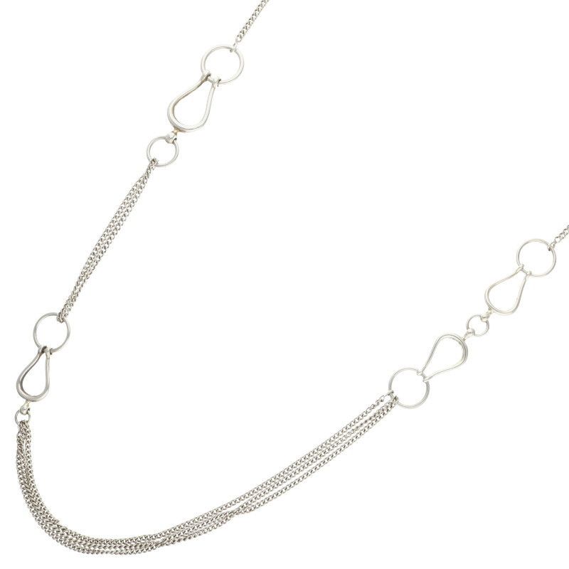 Hermes Horsebit Silver Necklace Men's
