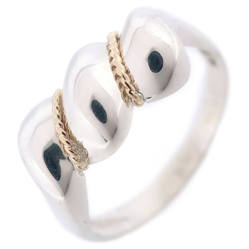 Tiffany & Co Candy Twist Silver 925 X K14 Yellow Gold #11 Ladies 2.5g Ring