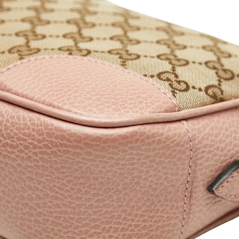 Gucci GG Canvas Crossbody Shoulder Bag 449413 Brown Pink Canvas Leather Women's