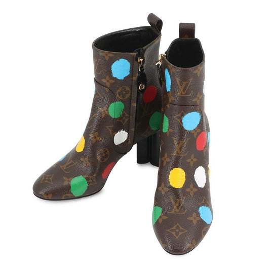 Louis Vuitton Boots LV Yk Silhouette Line Ankle Short 36 Yayoi Kusama