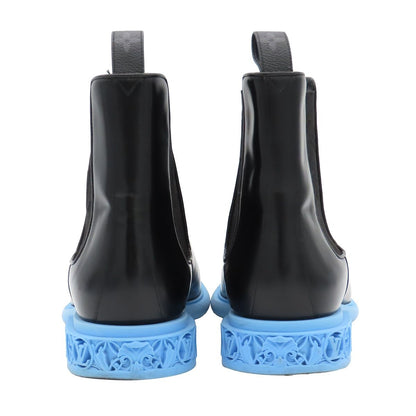 Louis Vuitton Monogram Dimension Line Side Gore Boots Black Sky Blue Leather 7 — view 3