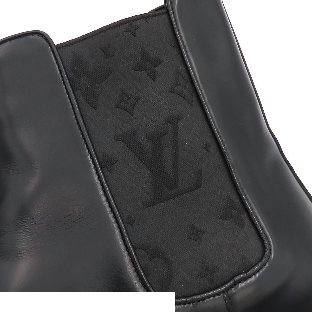 Louis Vuitton Monogram Dimension Line Side Gore Boots Black Sky Blue Leather 7 — view 4