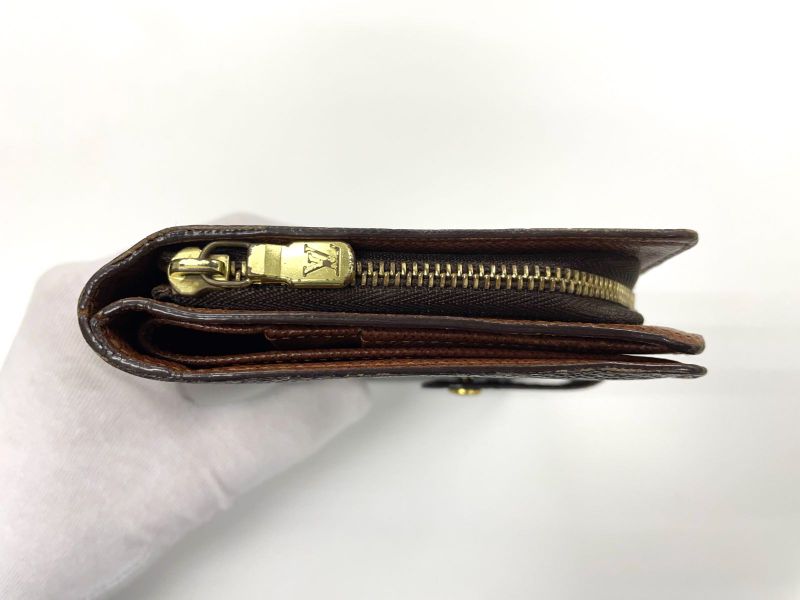 Louis Vuitton Monogram Porte Papier Zip Snap Closure Fold Wallet M61207 Brown