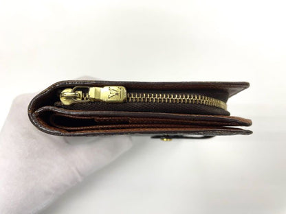 Louis Vuitton Monogram Porte Papier Zip Snap Closure Fold Wallet M61207 Brown