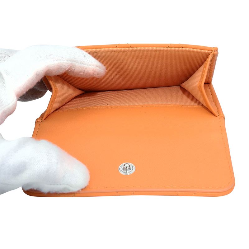 Chanel Petit Portefeuille A Rabat Orange Tri-fold Wallet