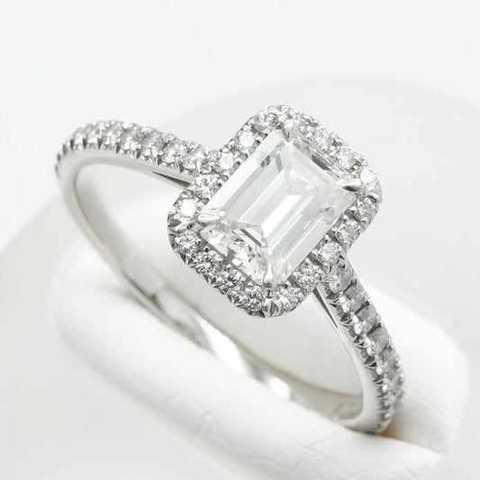 Tiffany & Co Emerald Cut Engagement Ring Diamond Platinum Band
