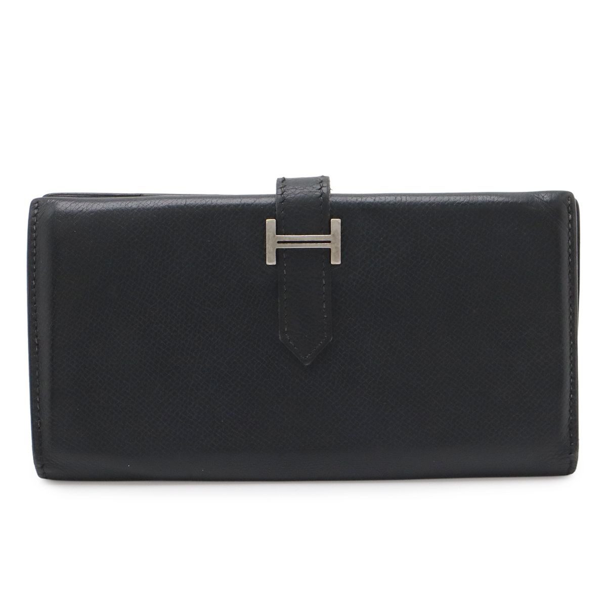 Hermes Bearn Classic Bifold Wallet Veau Epsom Black Silver