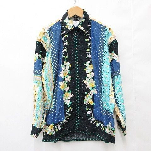 Versace Jeans Couture Shirt Casual Long Sleeve Allover Pattern Medusa Cat