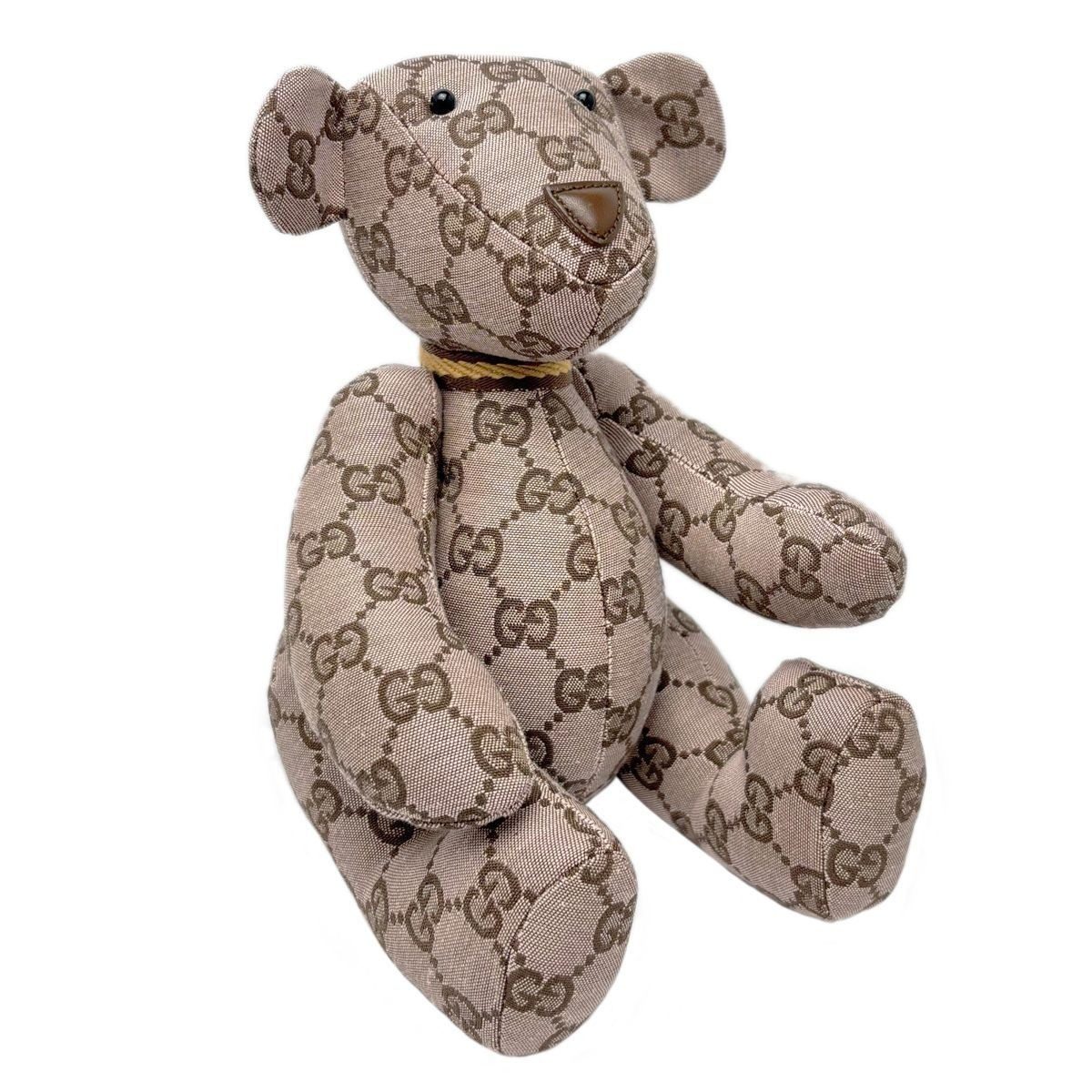 Gucci Teddy Bear Pink GG Canvas Plush Toy Hat