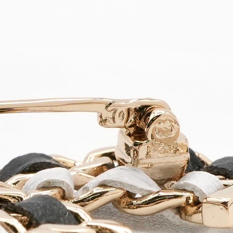 Chanel Brooch Corsage Gold Black White Here Mark