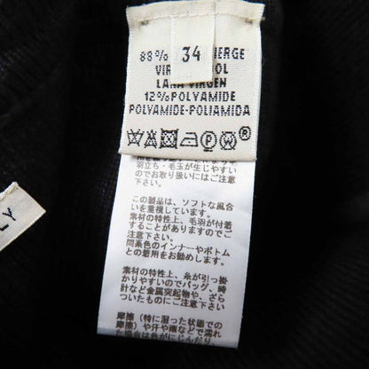 Hermes Wool H Motif Ribbed Knit Tight Skirt Charcoal Grayish 34 Made In Italy