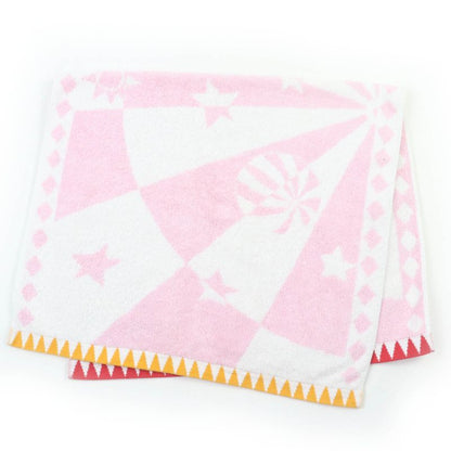 Hermes Circus 100% Cotton Bath Towel Pink Color Made In France Women