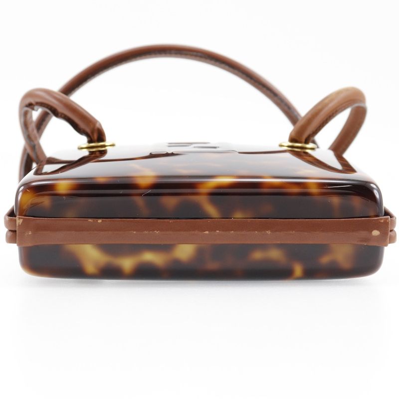 Fendi FF Party Bag Plastic X Leather Brown Ladies Handbag