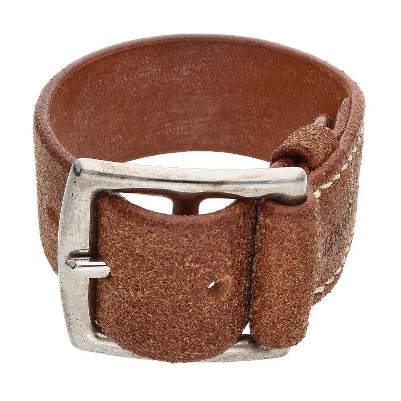 Hermes Etrivière □H Engraved Svhardware Leather Bracelet Men's