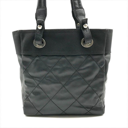 Chanel CC Logo Paris Biarritz PM Hand Bag Black Jacket