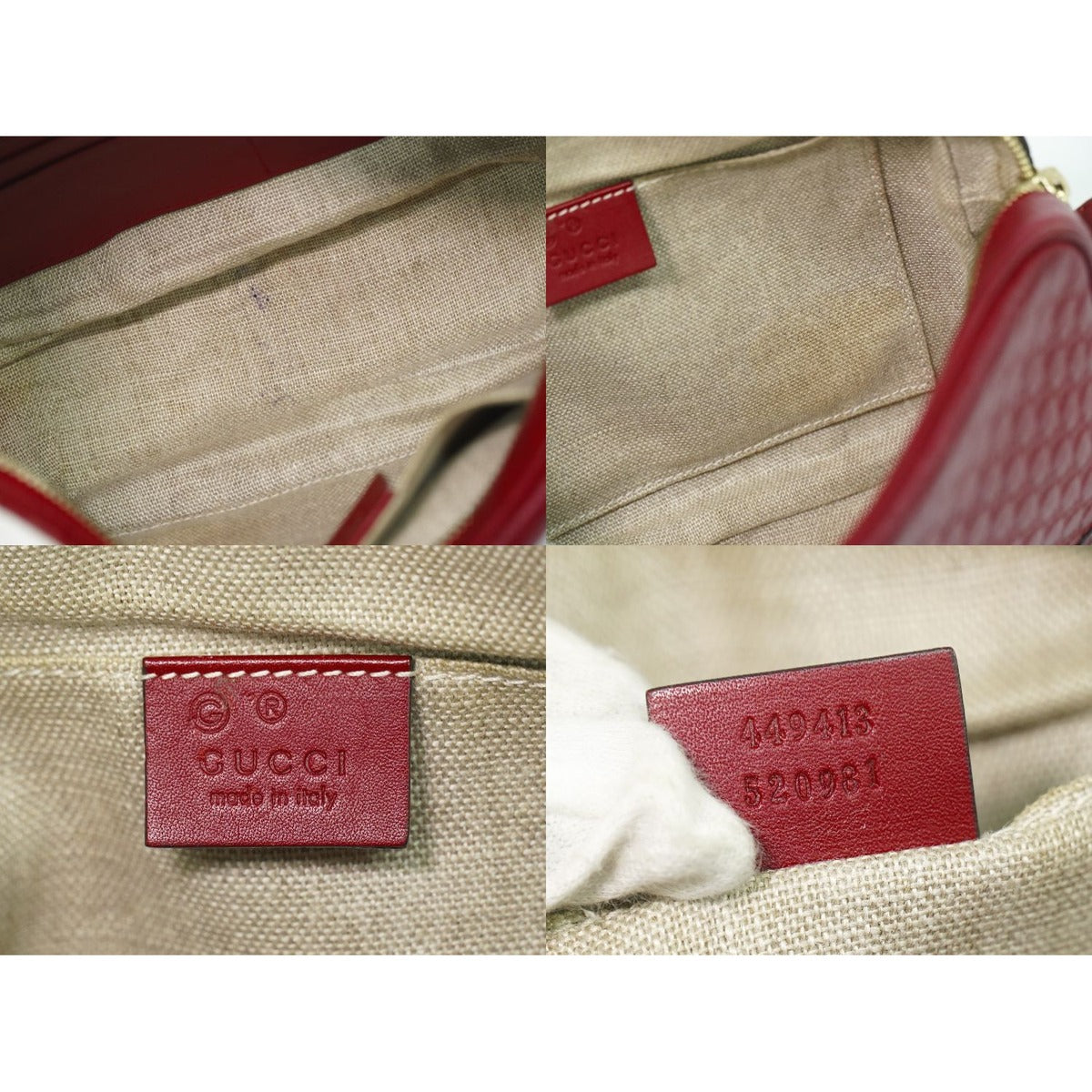 Gucci Micro Guccissima Leather Shoulder Bag Pochette Red — view 9