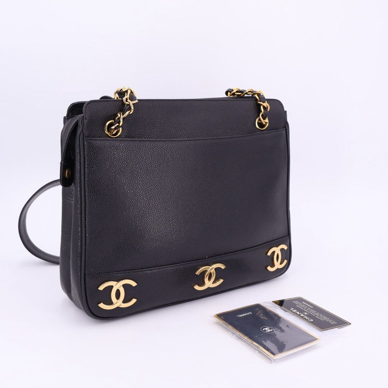 Chanel Triple Coco Mark Chain Tote Bag Women